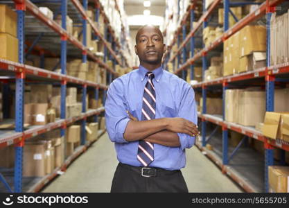 Portrait Of Businessman In Warehouse