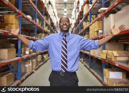 Portrait Of Businessman In Warehouse