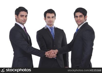 Portrait of businessmen united