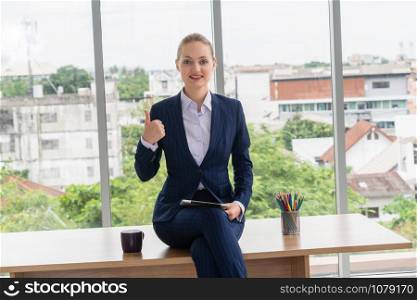 Portrait of businesswoman executive leader at office.