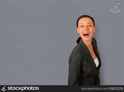 Portrait of businesswoman laughing outloud