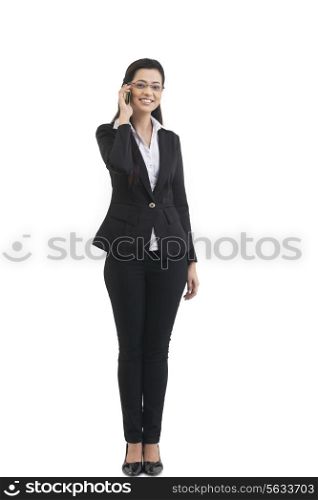 Portrait of businesswoman talking on a mobile phone