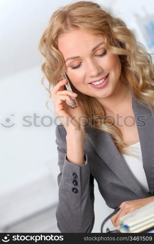 Portrait of businesswoman using mobile phone