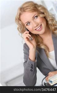Portrait of businesswoman using mobile phone