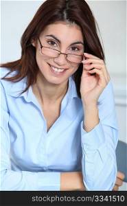 Portrait of businesswoman with eyeglasses