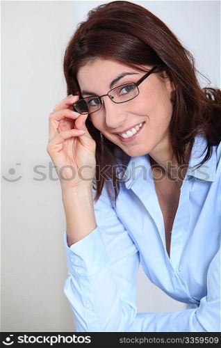 Portrait of businesswoman with eyeglasses