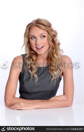 Portrait of businesswoman with perplexed look