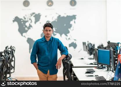 Portrait of casual business men leader standing confidence at Co-Working space.Small Business Startup Concept. Selective focus. High-quality photo. Portrait of casual business men leader standing confidence at Co-Working space.Small Business Startup Concept. Selective focus