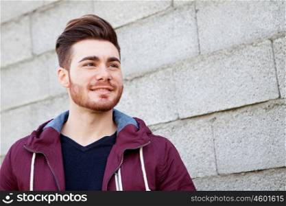 Portrait of casual cool young man with beard
