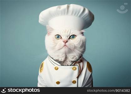 portrait of cat in head chef, generative ai