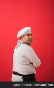 Portrait of caucasian man with chef uniform