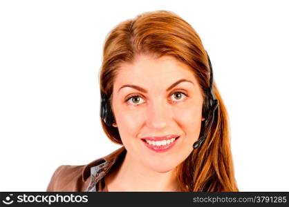 Portrait of charming girl with headset