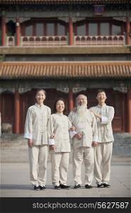 Portrait Of Chinese People With Tai Ji Clothes