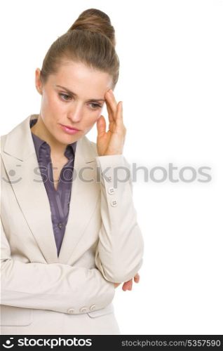 Portrait of concerned business woman