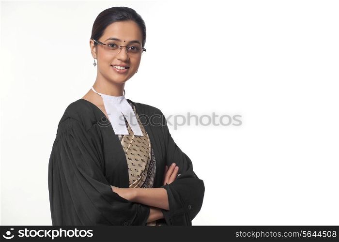 Portrait of confident lawyer isolated over white background