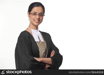 Portrait of confident lawyer isolated over white background