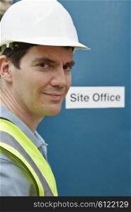Portrait Of Construction Worker At Site Office