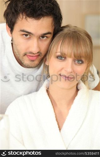 portrait of couple at home