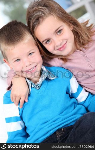 Portrait of cute brother and sister