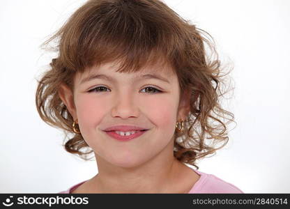 portrait of cute little girl smiling