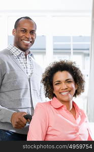 Portrait of disabled woman and partner