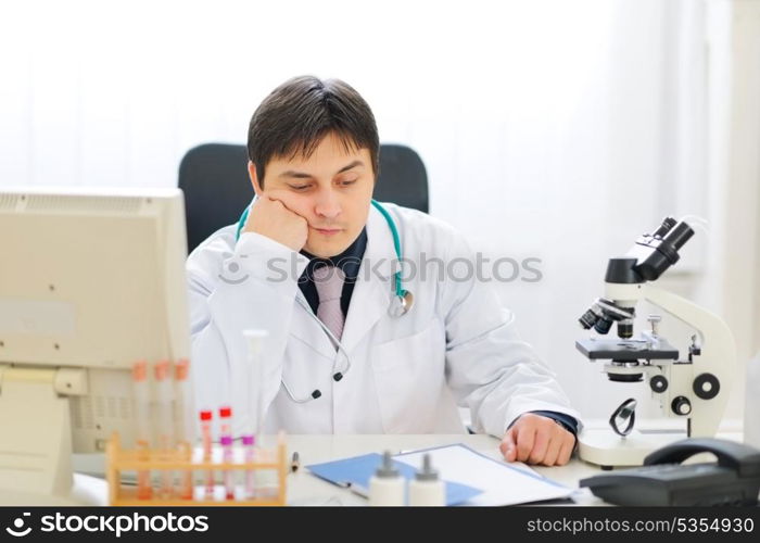 Portrait of disappointed medical doctor