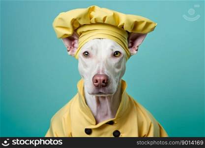 portrait of dog in head chef, generative ai