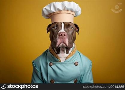portrait of dog in head chef, generative ai