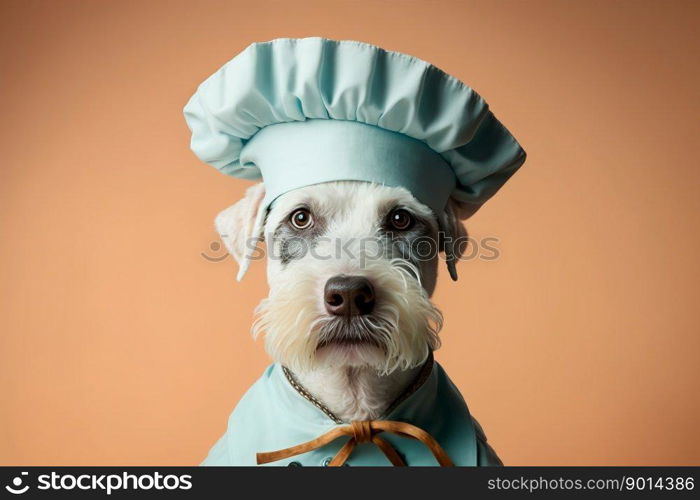 portrait of dog in head chef, generative ai