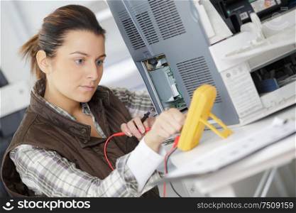 portrait of engineer working with circuits