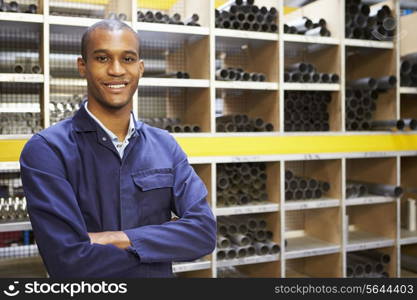 Portrait Of Engineering Worker In Store Room