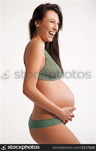 Portrait of expecting woman