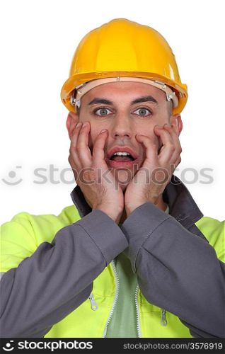 Portrait of expressive building worker