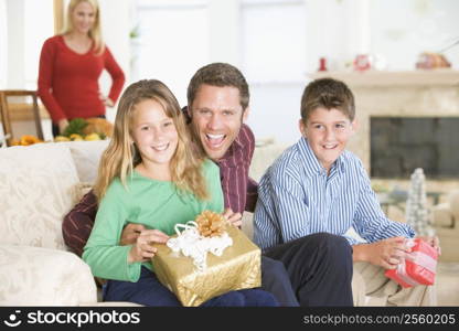 Portrait Of Family At Christmas