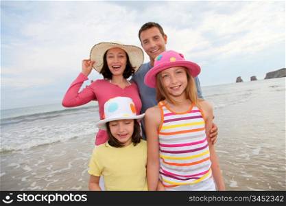 Portrait of family at the beach