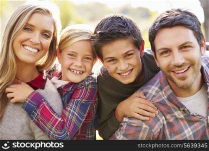 Portrait Of Family In Countryside