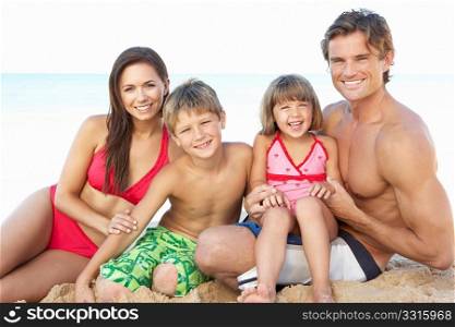 Portrait Of Family On Summer Beach Holiday