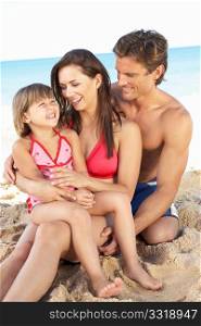 Portrait Of Family On Summer Beach Holiday