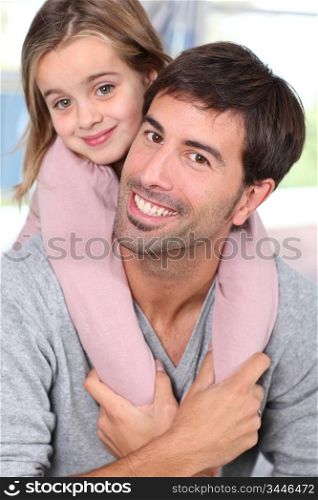 Portrait of father and child having fun together