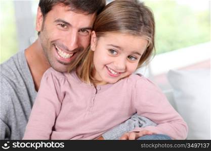 Portrait of father and little girl