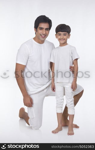 Portrait of father and son