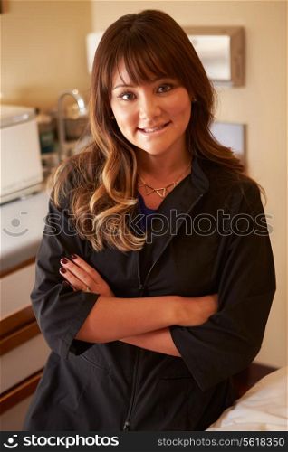 Portrait Of Female Beautician In Clinic