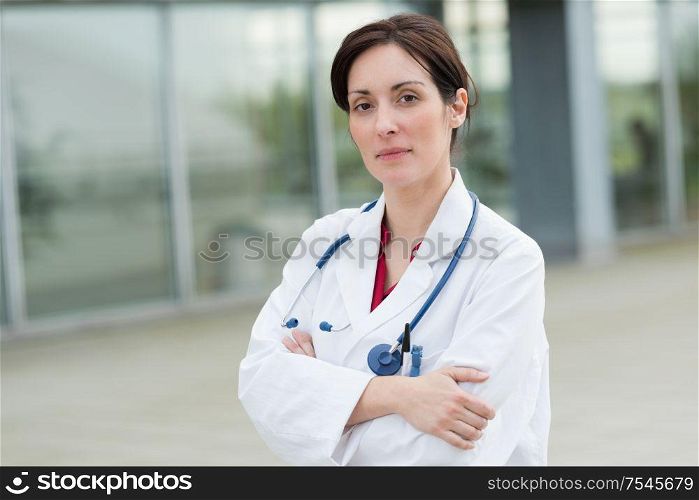 portrait of female doctor outdoor