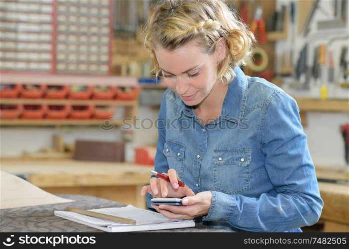 portrait of female doing company accounts