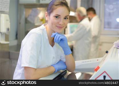 Portrait of female medical worker