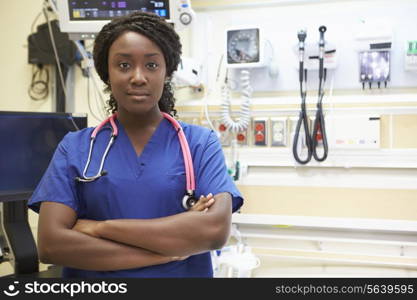 Portrait Of Female Nurse In Emergency Room