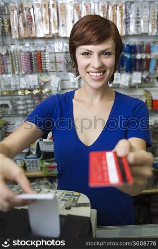 Portrait of female sales assistant