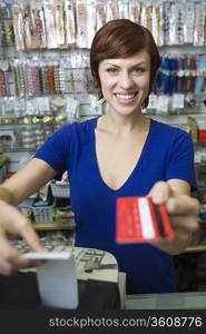 Portrait of female sales assistant