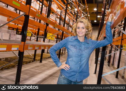 portrait of female warehouse worker