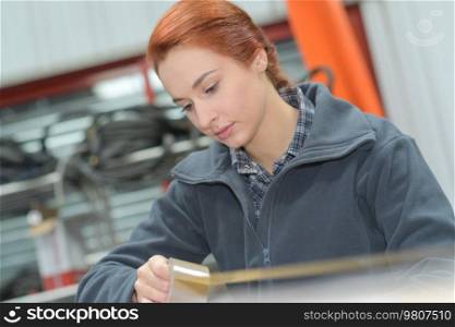portrait of female warehouse worker